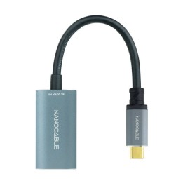 Nanocable Cable Conversor USB Tipo-C Macho a DisplayPort Hembra 15cm Gris