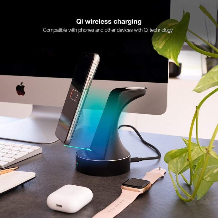 TooQ TQCD02W Base de Carga Inalámbrica para Apple Watch/iPhone/Smartphone