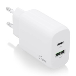 Cargador Pared AISENS USB-C USB-A 25W Blanco(A110-0758)