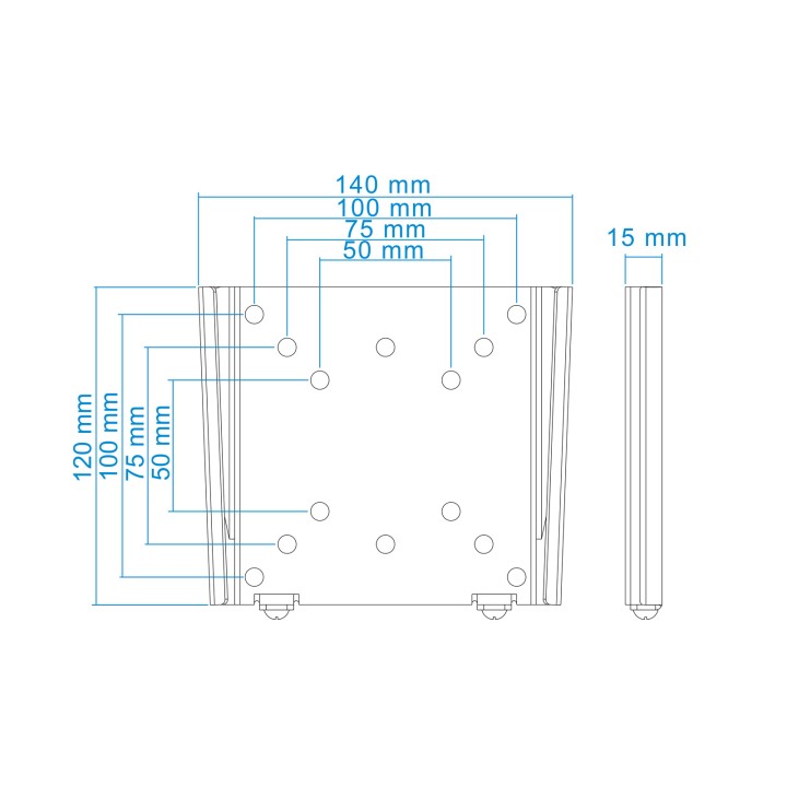 Soporte Pared TooQ 10"-23" Máx. 30Kg Negro (LP1023F-B)