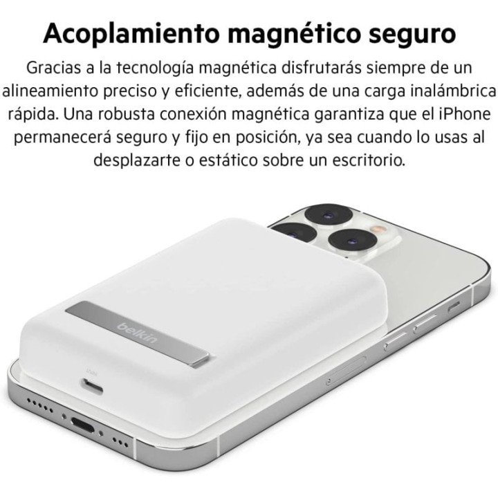 Belkin BoostCharge Batería Externa Inalámbrica Magnética 5000mAh Blanca para iPhone