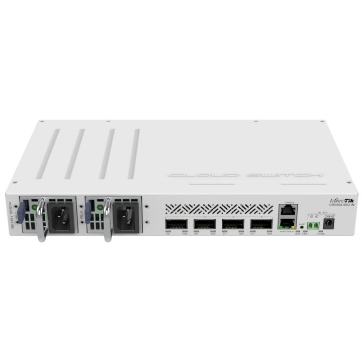 MikroTik CRS504-4XQ-IN Switch 4 Puertos QSFP28 + 1 Puerto Ethernet 3 Puertos PoE