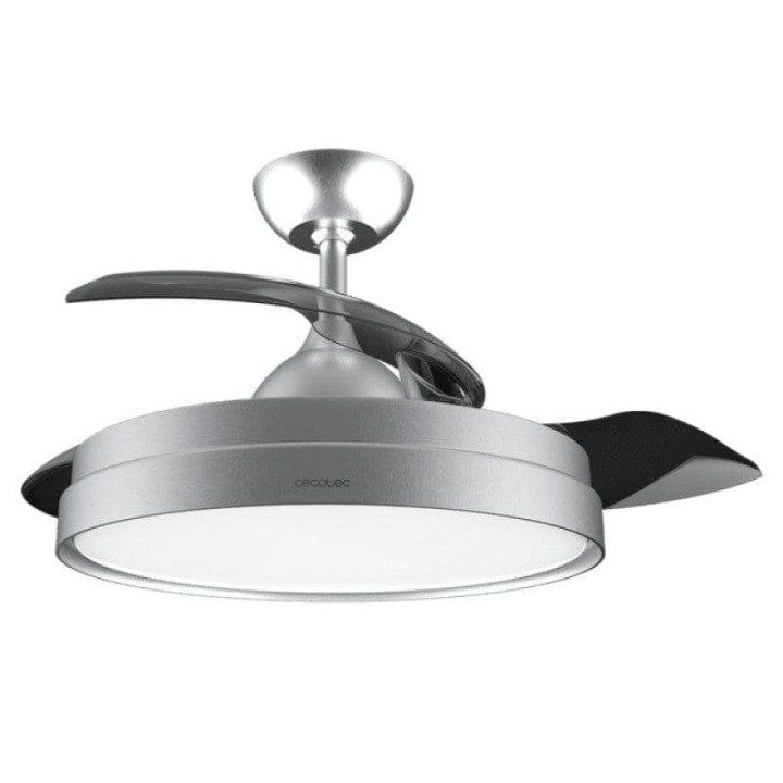 Cecotec EnergySilence Aero 4280 Invisible Steel Ventilador de Techo con Aspas Retráctiles y Luz 40W