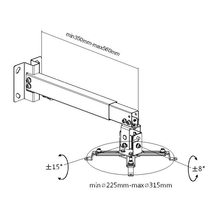 Soporte EQUIP Pared Proyector 20Kg Blanco (EQ650703)