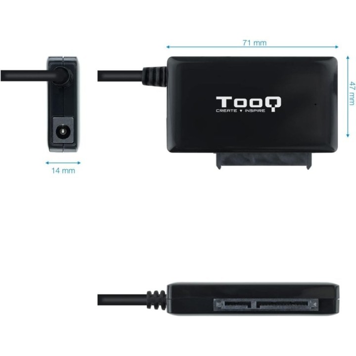 TooQ TQHDA-02C Adaptador para Discos Duros 2.5"/3.5" SATA a USB-C 3.0 con Alimentador