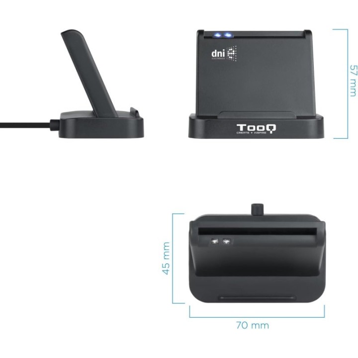 TooQ TQR-220B Lector de DNIe USB 2.0 Negro