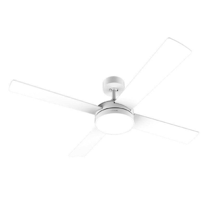 Ventilador de Techo con Luz Cecotec EnergySilence Aero 5200 White Line 60W 132cm 3 Velocidades Mando Temporizador Función Invier