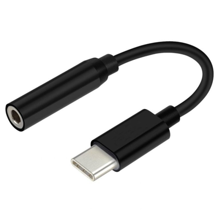 Aisens Cable Conversor USB-C a Jack 3.5mm Macho/Hembra 15cm Negro