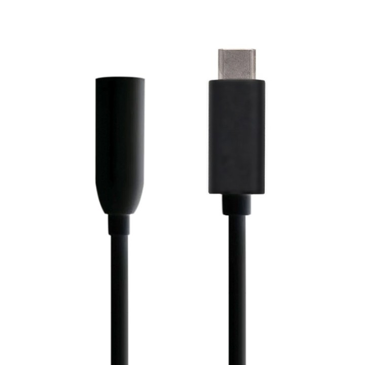 Aisens Cable Conversor USB-C a Jack 3.5mm Macho/Hembra 15cm Negro