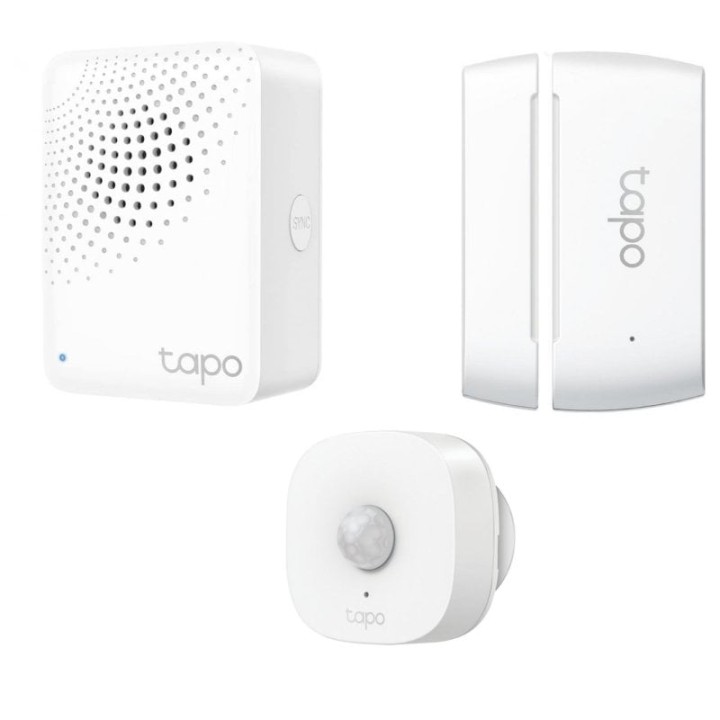 TP-Link TAPO H100 HUB Inteligente con Alarma + T100 Sensor de Movimiento + T110 Sensor de Contacto