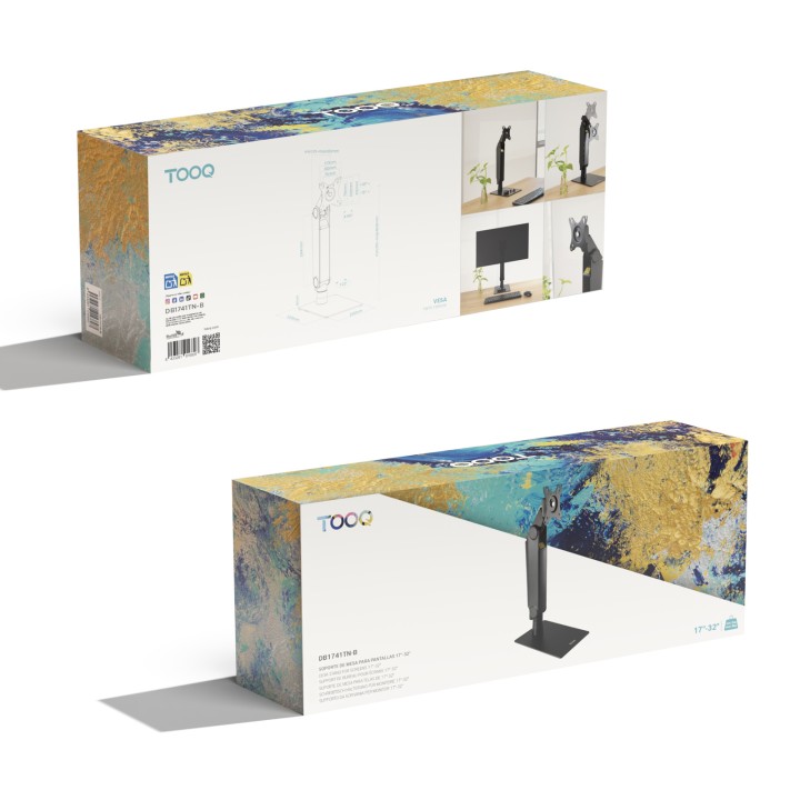 Soporte Sobremesa TooQ 17-32" Gira/Inclina (DB1741TN-B)