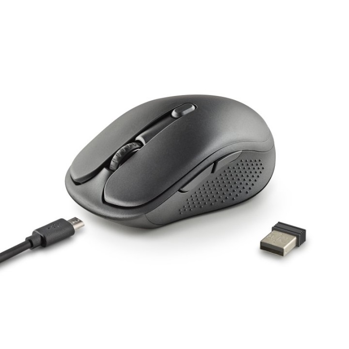 Evo Rust Black Ratón Inalámbrico Recargable Teclas Silenciosas 1600DPI