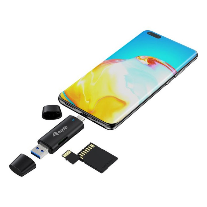 Lector de Tarjetas EQUIP USB-A/USB-C Negro (245462)