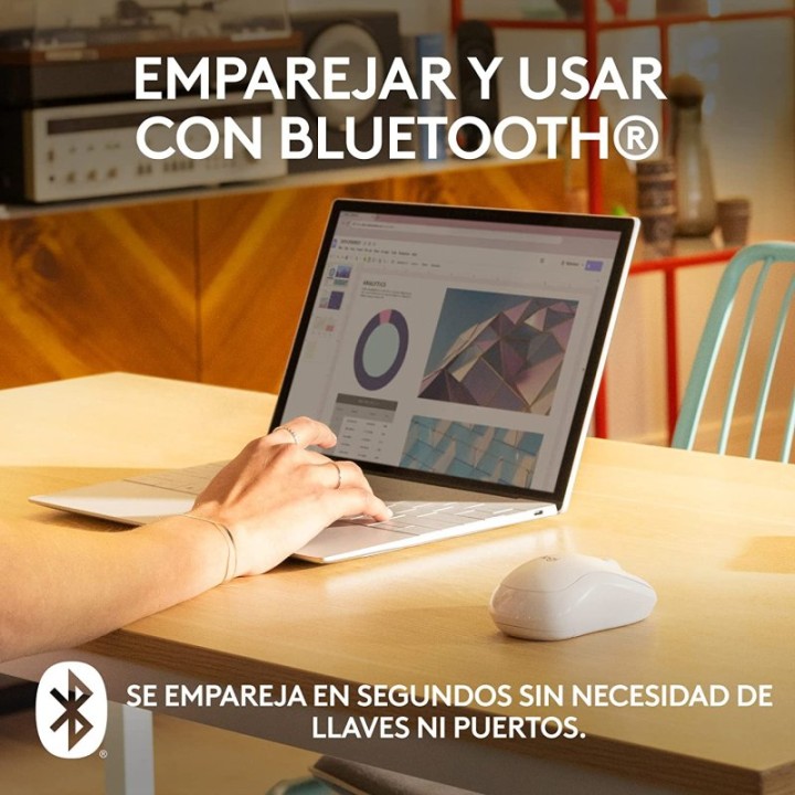 Logitech M240 Silent Ratón Bluetooth Blanco