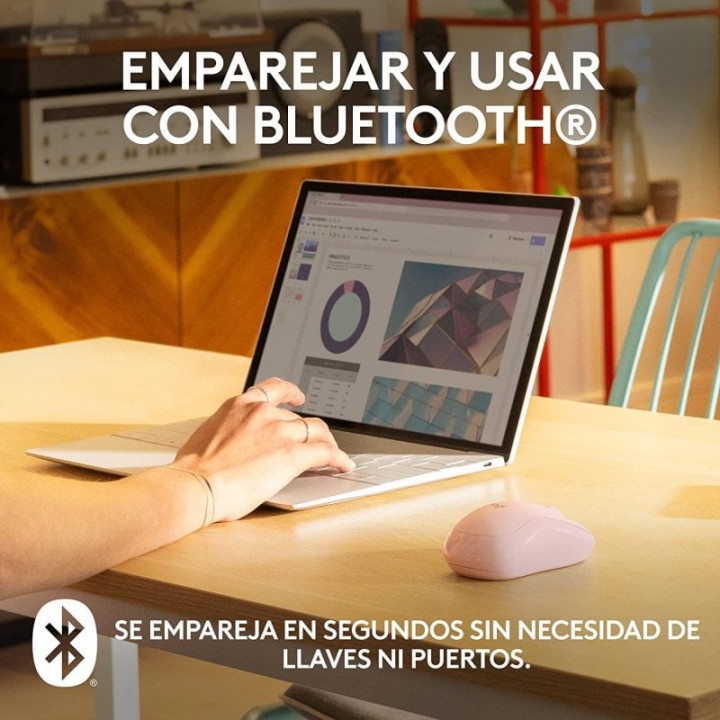 Logitech M240 Silent Ratón Bluetooth Rosa