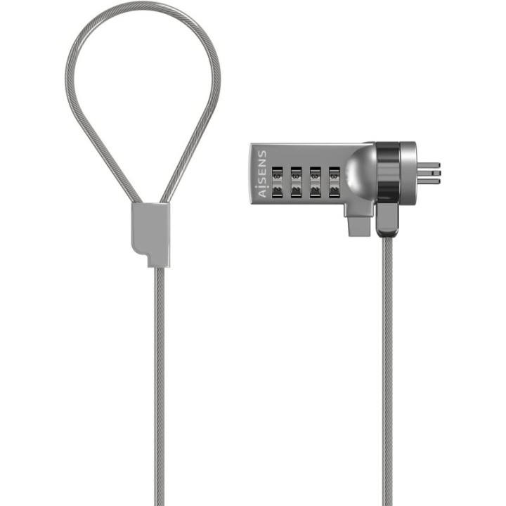 Aisens Cable Seguridad con Cerradura de Combinación para Ordenador/Monitor/Portátil 1.5M
