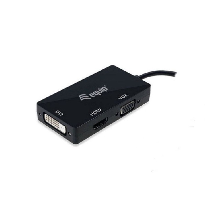 Equip Adaptador DisplayPort a VGA/HDMI/DVI 15cm Negro