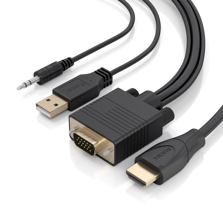 Conversor AISENS VGA+USB+3.5mm a HDMI 2m (A115-1009)