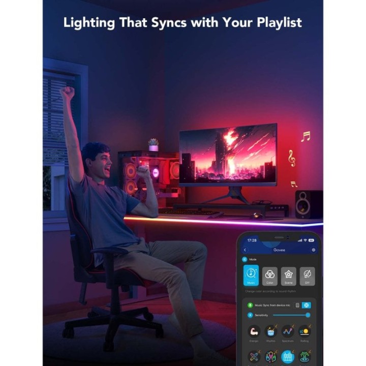 Govee H61C3 Gaming Neon Rope Light Tira LED RGB 3m para Mesas Gaming