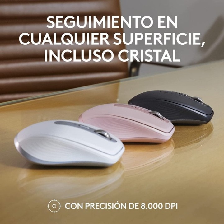 Logitech MX Anywhere 3S Ratón Inalámbrico Bluetooth Compacto Silencioso 8000 DPI Gris