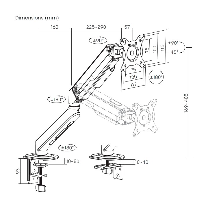Soporte AISENS 17"-32" Gir/Incl Blanco (DT32TSR-435)