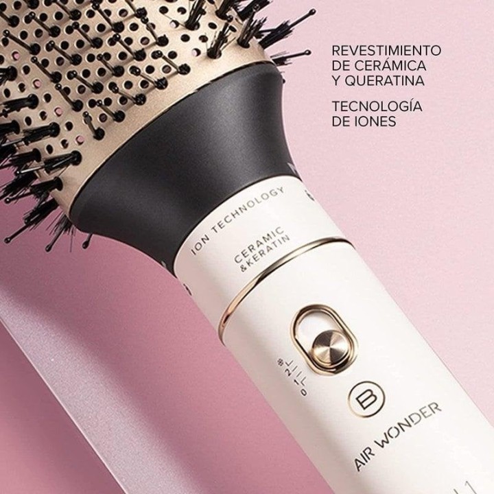 Bellissima Air Wonder Cepillo de Aire Caliente 8 en 1 con Tecnología de Iones 1000W