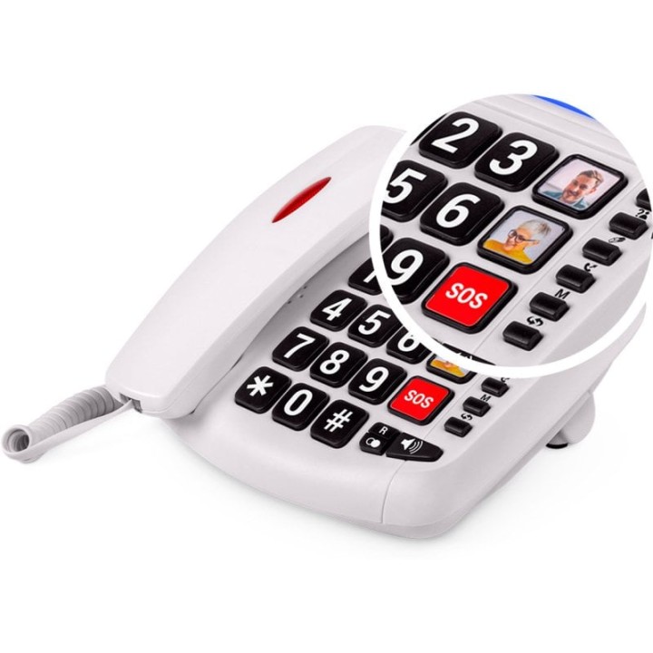 SPC Comfort Volume 2 Teléfono Sobremesa con Teclas Grandes para Personas Mayores Blanco