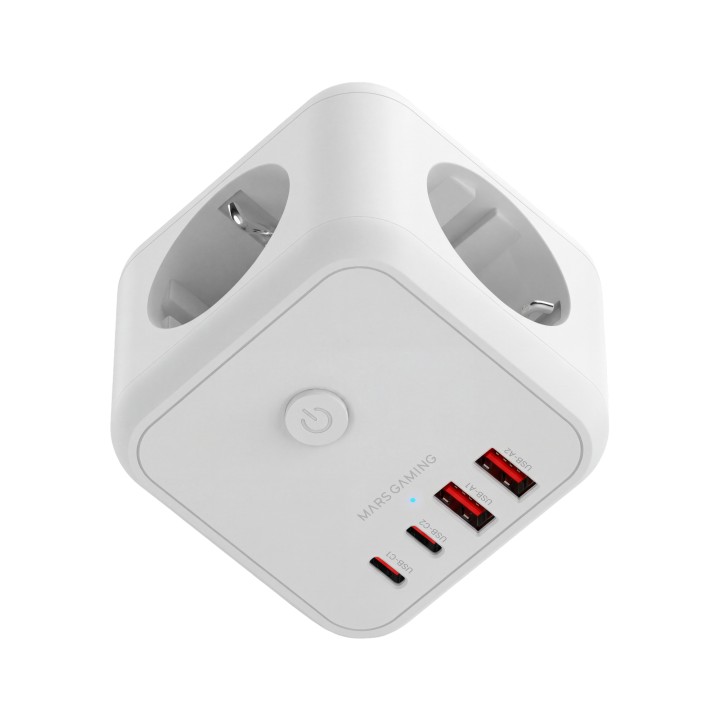 Cargador Mars Gaming 3Schuko 2USB-A 2USB-C (MDCUBE20W)