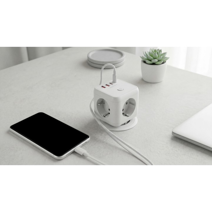 Cargador Mars Gaming 3Schuko 2USB-A 2USB-C (MDCUBE20W)