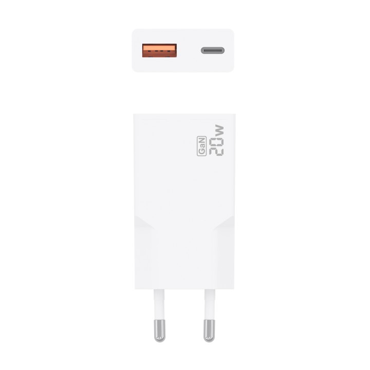 Cargador Pared AISENS GaN 20W USB-A/C Blanco(A110-0998)