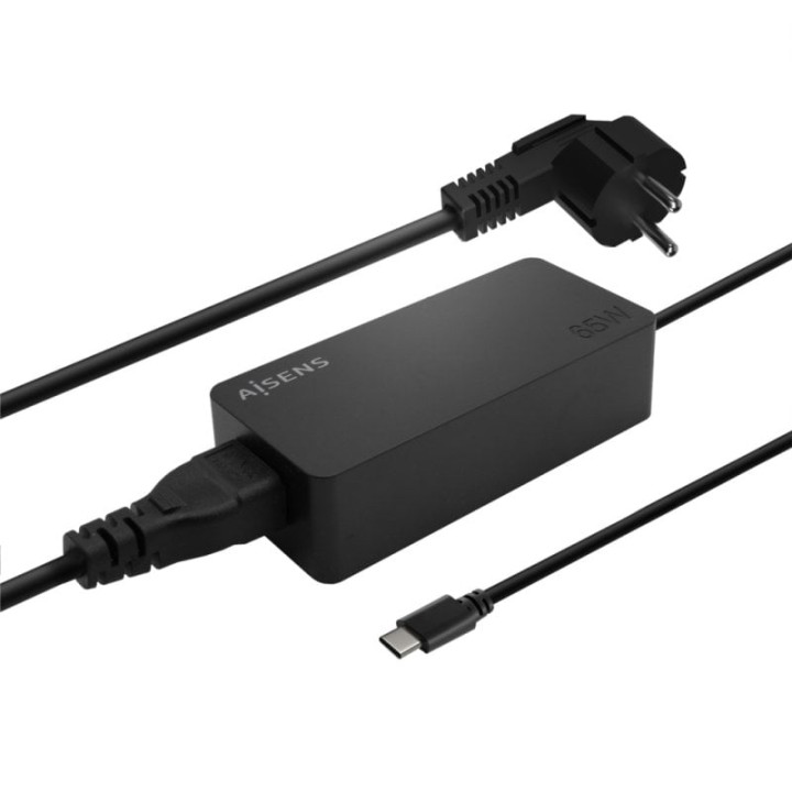 Aisens ASCH-1PD65D-BK Cargador de Portátil 1x USB Tipo-C 65W Negro