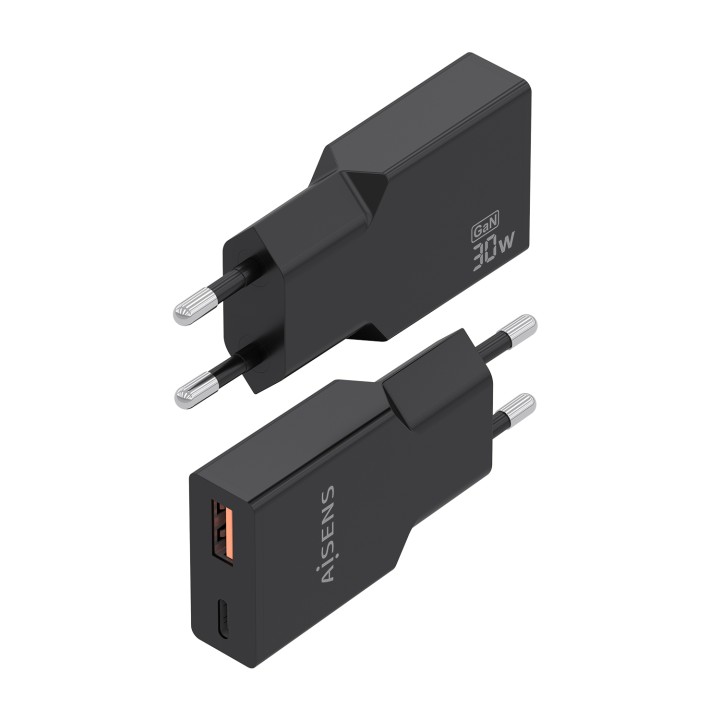 Cargador Pared AISENS GaN 30W USB-A/C Negro (A110-1005)