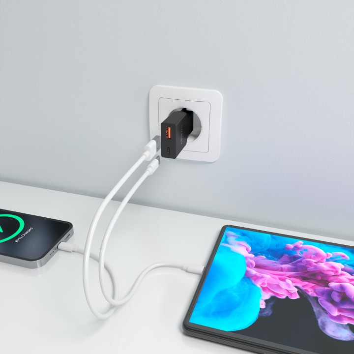 Cargador Pared AISENS GaN 30W USB-A/C Negro (A110-1005)