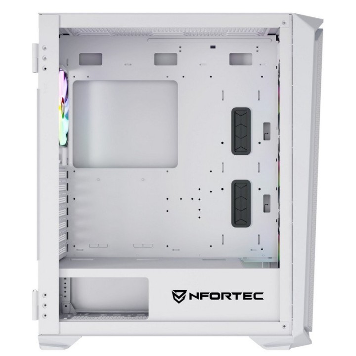 Nfortec Krater X ARGB Torre ATX Cristal Templado 4 Ventiladores Soporte E-ATX Blanca