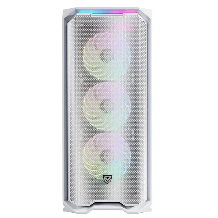 Nfortec Krater X ARGB Torre ATX Cristal Templado 4 Ventiladores Soporte E-ATX Blanca