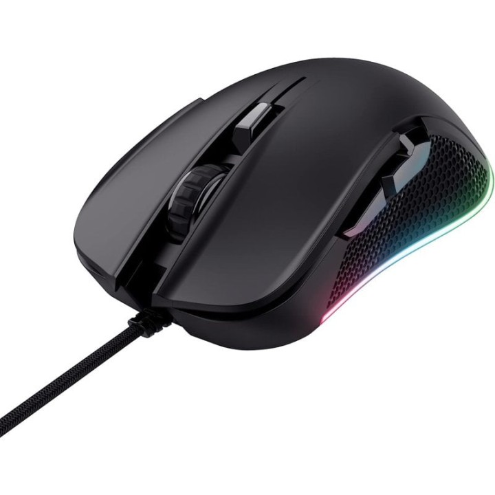 Trust GXT 922 YBAR Ratón Óptico Gaming USB RGB 7200DPI Negro