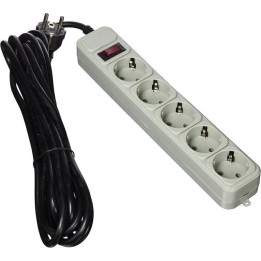 Gembird SPG3-B-15C Regleta Protectora de Sobretensión 5 Tomas Schuko con Interruptor 4.5m Blanca
