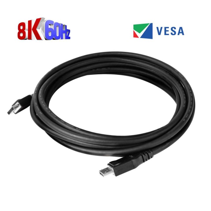 Cable Club 3D DP 1.4 HBR3 8K 5m M/M Negro (CAC-1061)