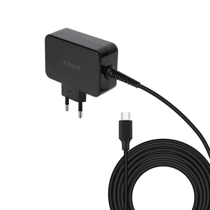 TooQ TQLC-USBCGAN65PD Cargador de portátil GAN USB-C PD 65W Negro
