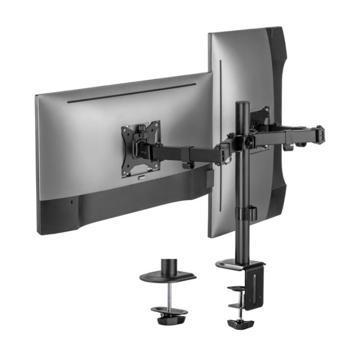 Aisens DT32TSR-149 Soporte Eco Giratorio/Inclinable para 2 Monitores/TV 17"-32" VESA 100x100 Máx 9Kg