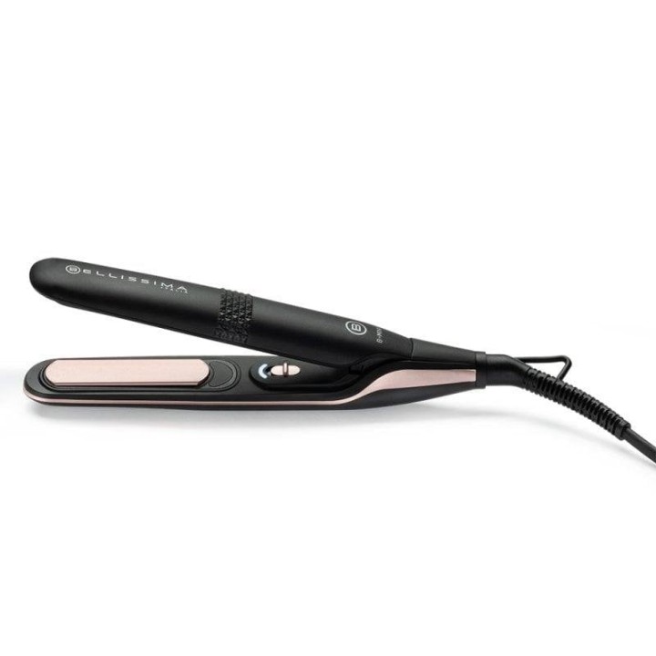 Bellissima B-Mini Plancha de Pelo para Bolso y Viaje con Placas de Revestimiento Cerámico Negra
