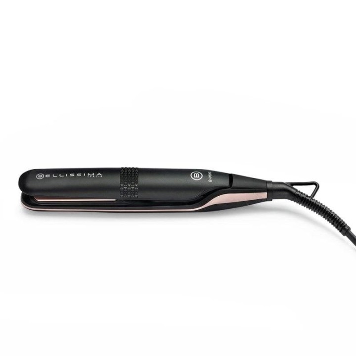 Bellissima B-Mini Plancha de Pelo para Bolso y Viaje con Placas de Revestimiento Cerámico Negra