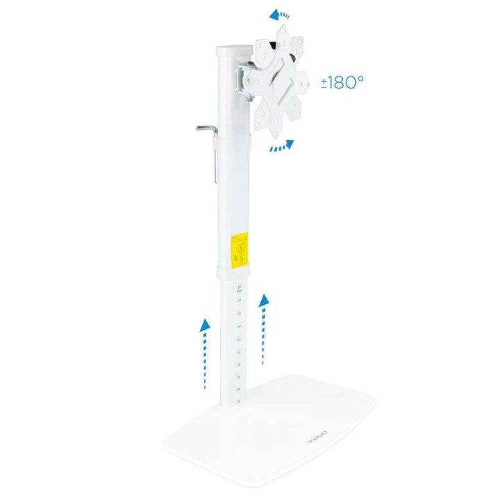 TooQ DB4032TNR-W Soporte de Mesa Giratorio/Inclinable para TV 17"-27" VESA 100x100 Máx 6Kg