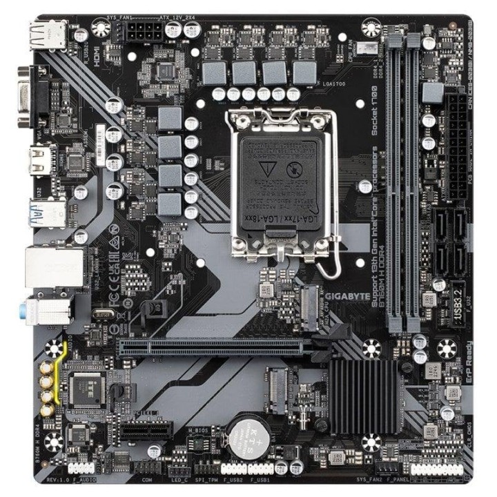 Placa Base Gigabyte B760M H DDR4 Intel B760 LGA1700 DDR4 Micro ATX PCIe 4.0 2xM.2 LAN GB