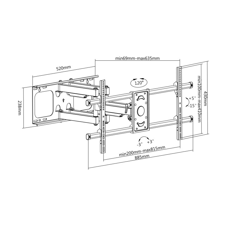 Soporte de Pared EQUIP 37"-90" Gira/Inclina (EQ650324)