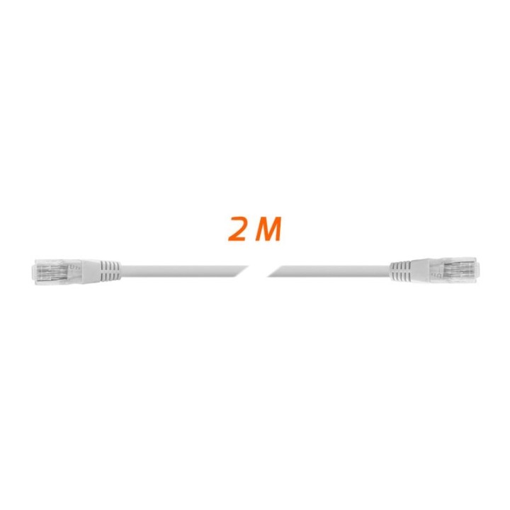 PcCom Essential Cable de Red RJ45 Cat6 UTP CU AWG24 hasta 1000Mbps 2m Gris