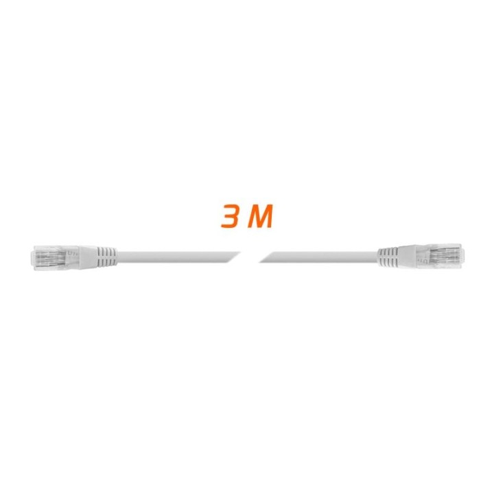 PcCom Essential Cable de Red RJ45 Cat6 UTP CU AWG24 hasta 1000Mbps 3m Gris