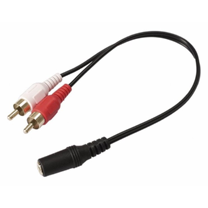 PcCom Essential Cable Adaptador Audio Jack 3.5 mm Hembra a 2x RCA 20cm