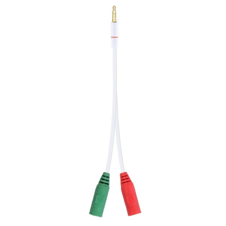 PcCom Essential Cable Adaptador Audio Jack 3.5 mm Macho 4 Pin To 2x Audio Jack 3.5 mm Hembra 3 Pines