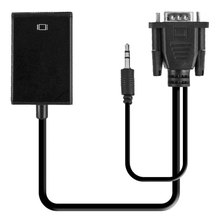 PcCom Essential Adaptador VGA a HDMI con Sonido